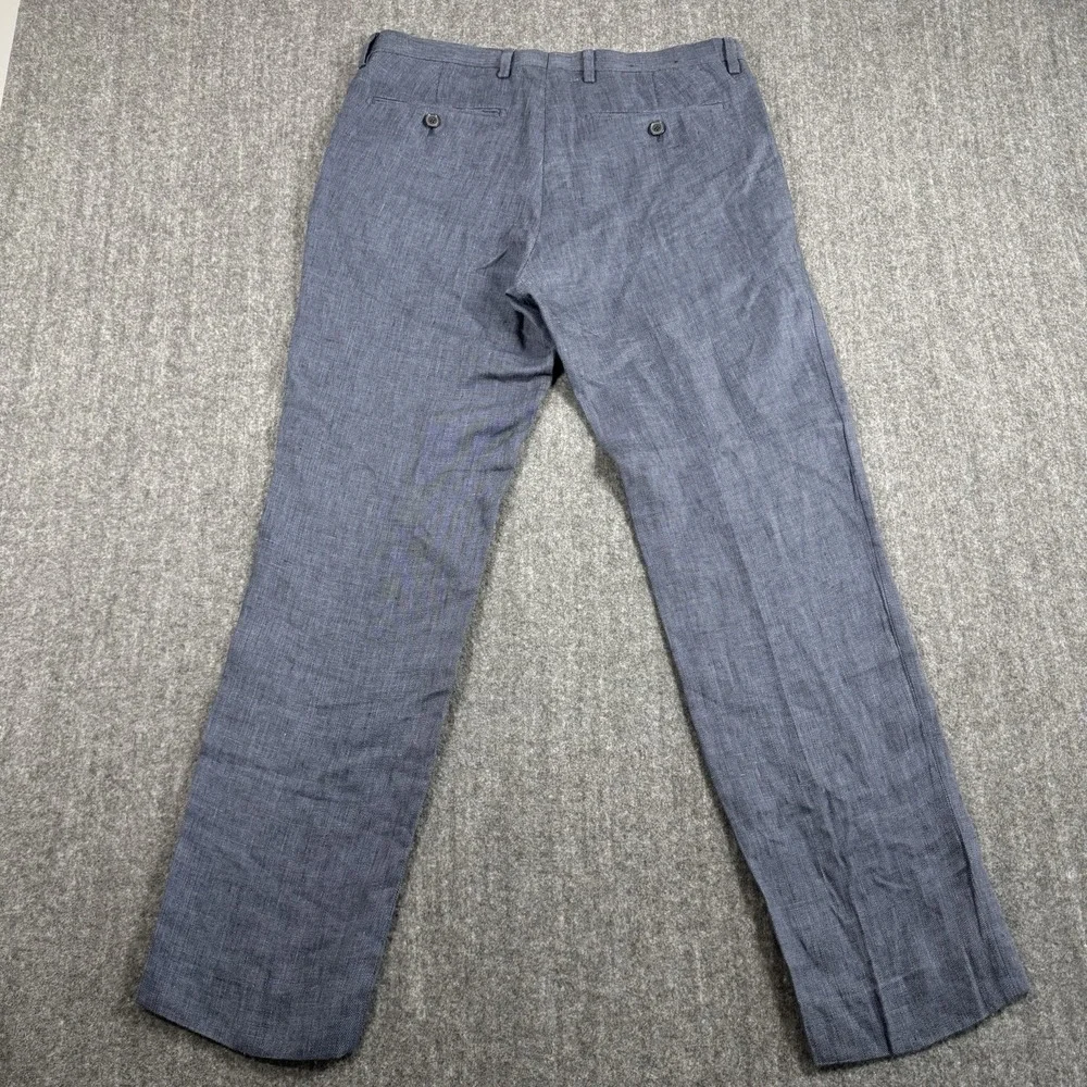 Banana Republic Men's Linen Pants 31x30 Modern Slim Fit Blue Dress Trousers